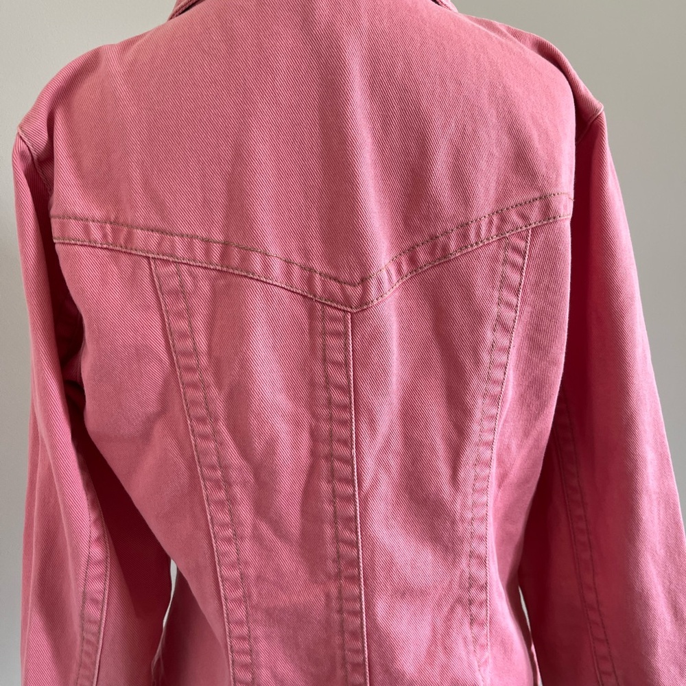 CAbi Pink Denim Zip Front Jacket Size Medium Style 254 - Picture 12 of 14